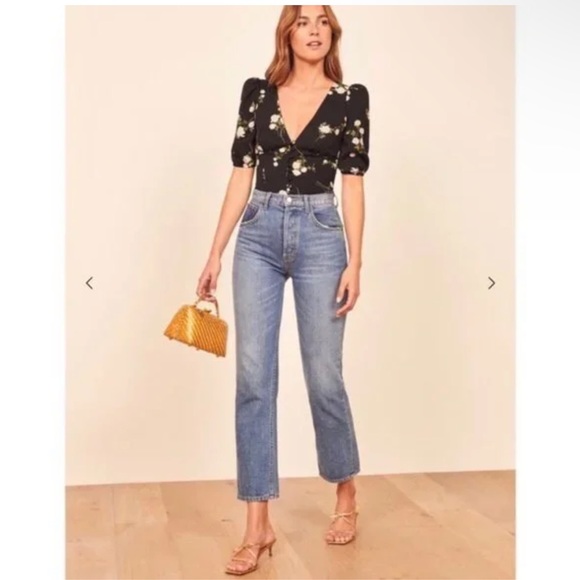 Reformation black floral top size xs - eliana in contessa - Picture 3 of 5